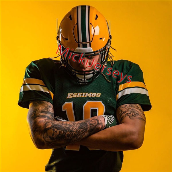 Men's Youth CFL Edmonton Elks Custom 2019 New Era Home Green Football Jersey Men's Youth CFL Edmonton Elks Custom 2019 New Era Home Green Football Jersey